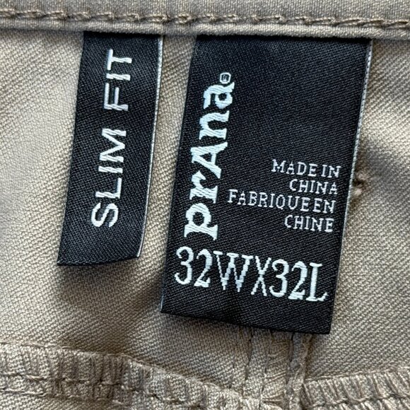 Prana Pants Mens 32Wx32L Brown Slim Fit Hiking Outdoor Adventure - Excel. Cond. - Picture 6 of 13